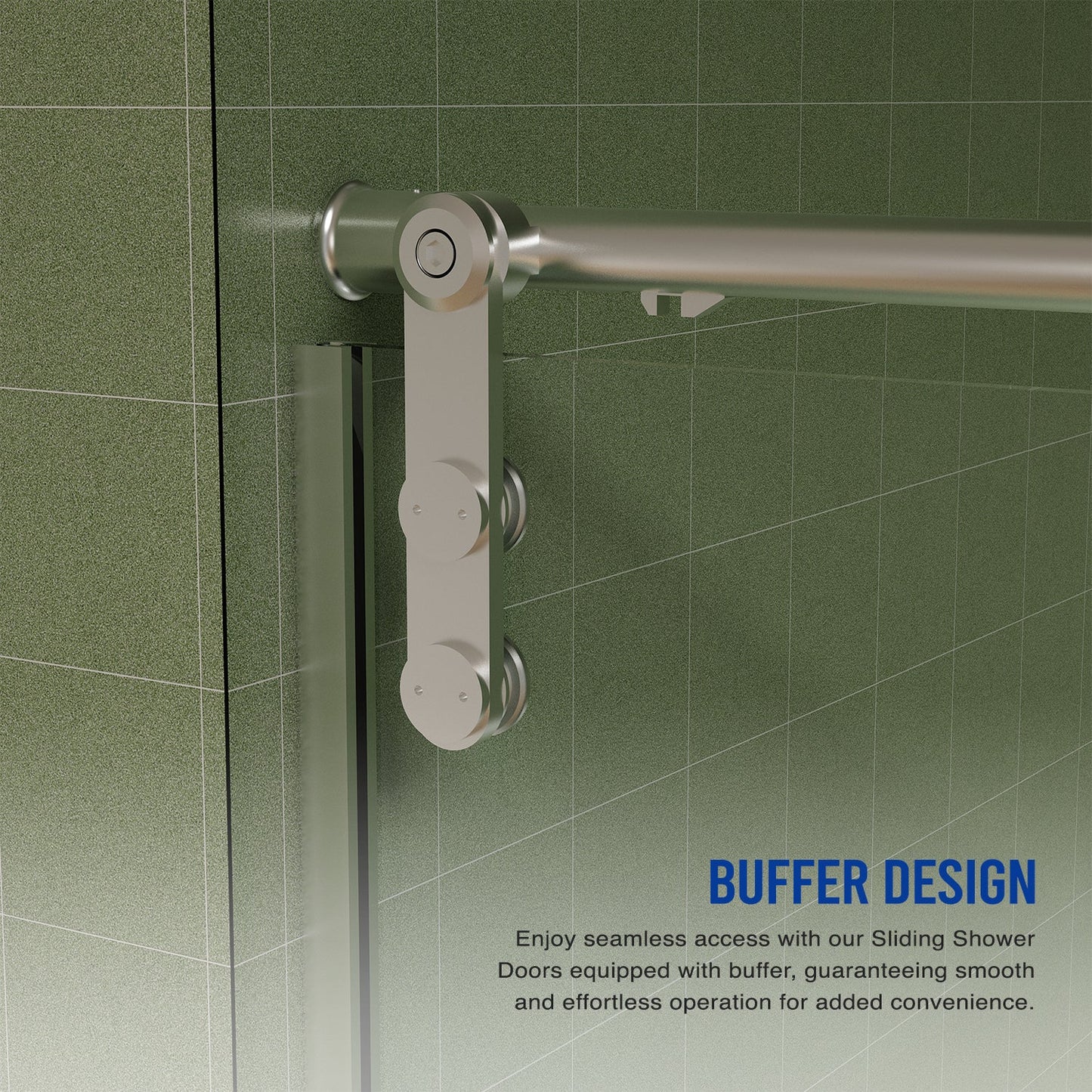 56"-60"W x 76"H Frameless Shower Door