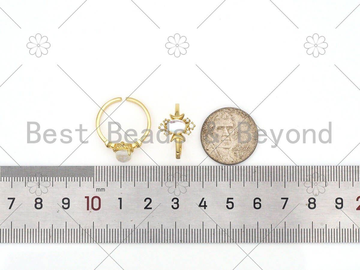Blue Moonstone Adjustable Ring, Sku#X252