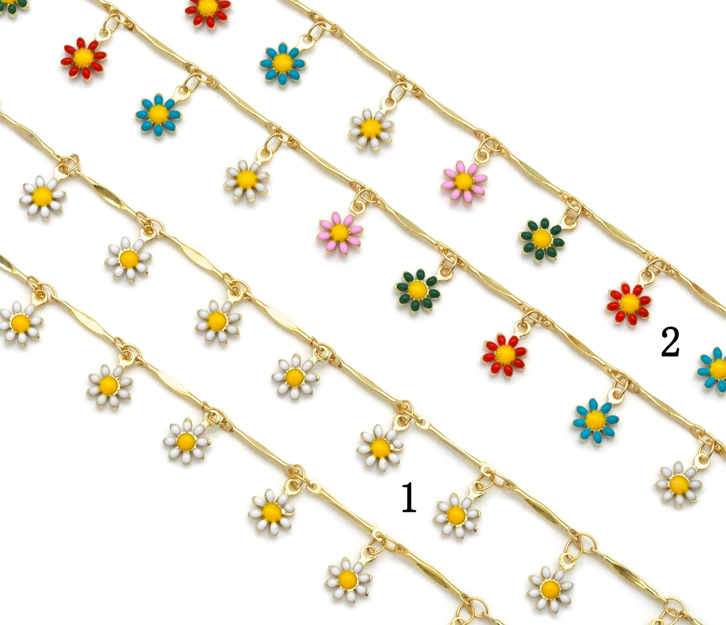 Daisy Flower Chain By Yard/Choker Necklace, sku#LS20c