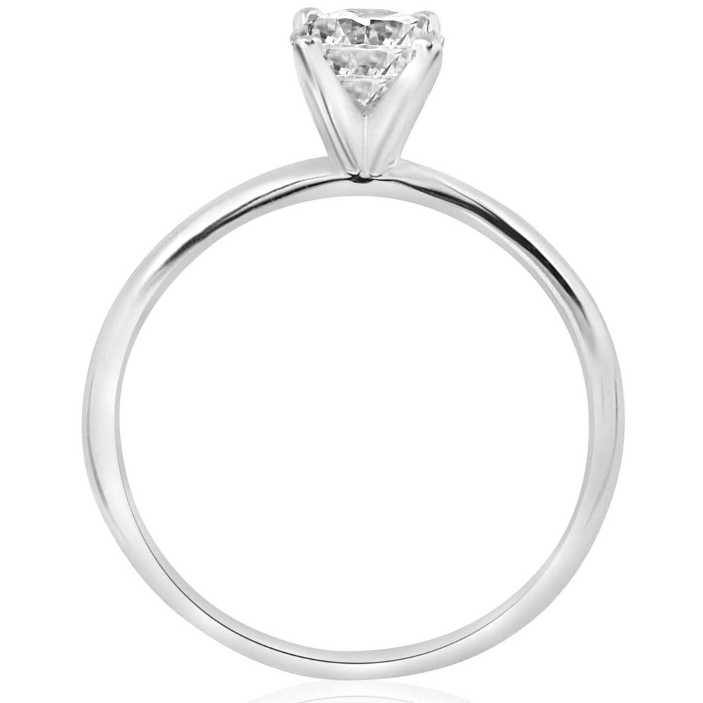 3/4 Ct ラウンドカット 天然ダイヤモンド ソリティア 婚約指輪 14k ホワイトゴールド