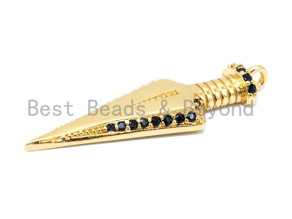 CZ Micro Pave Triangle Arrow Spike Pendant/Charm, SKU#L78