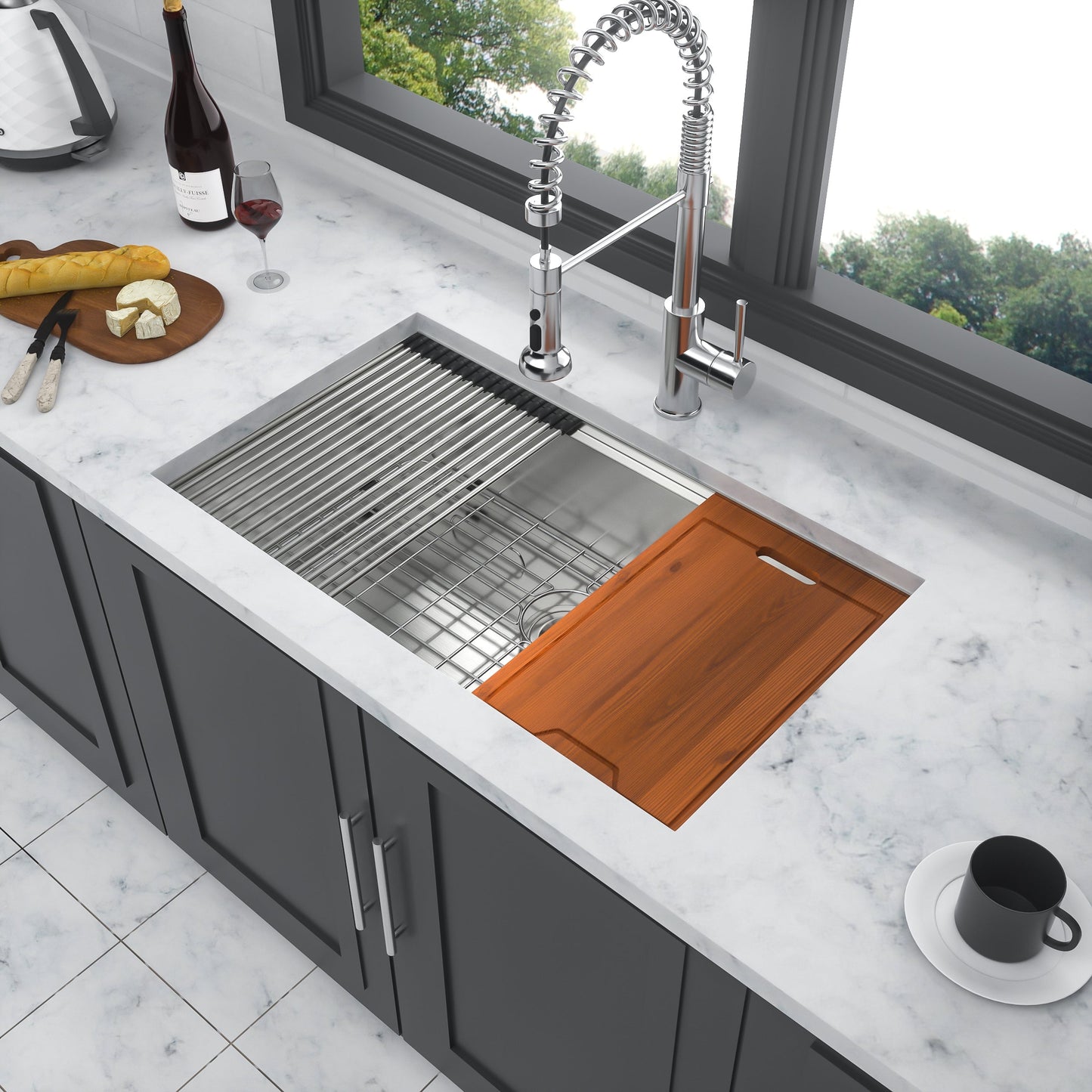 30" Undermount Kitchen Sink - 16 Gauge Stainless Steel