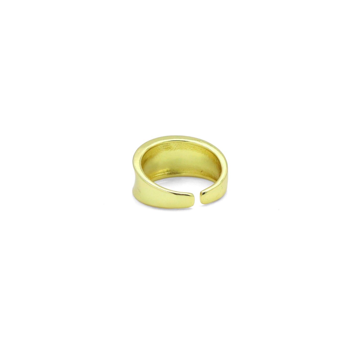 Gold Band with White Pearl Adjustable Ring, Sku#LK1054