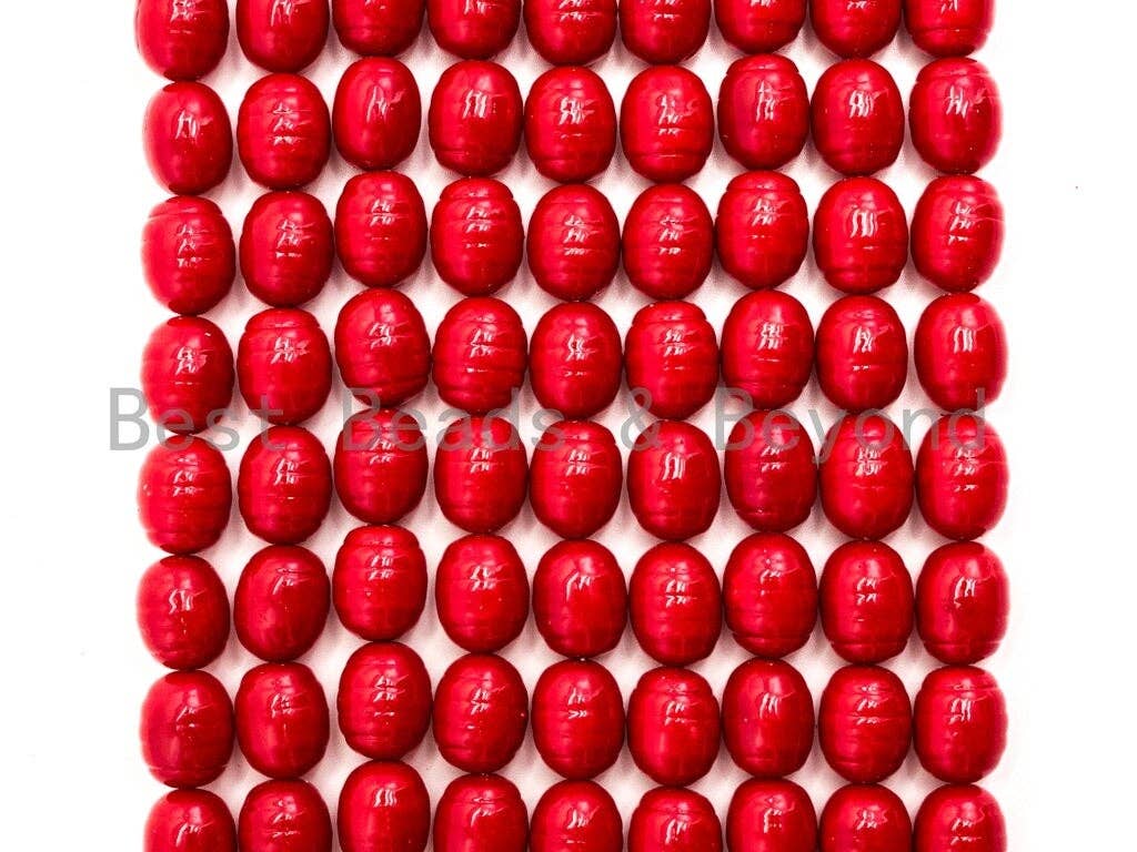 Red Natural Mother of Pearl beads,15x12mm Pearl Carved Oval beads, Loose Oval Smooth Pearl Shell Beads, 16inch strand, SKU#T91