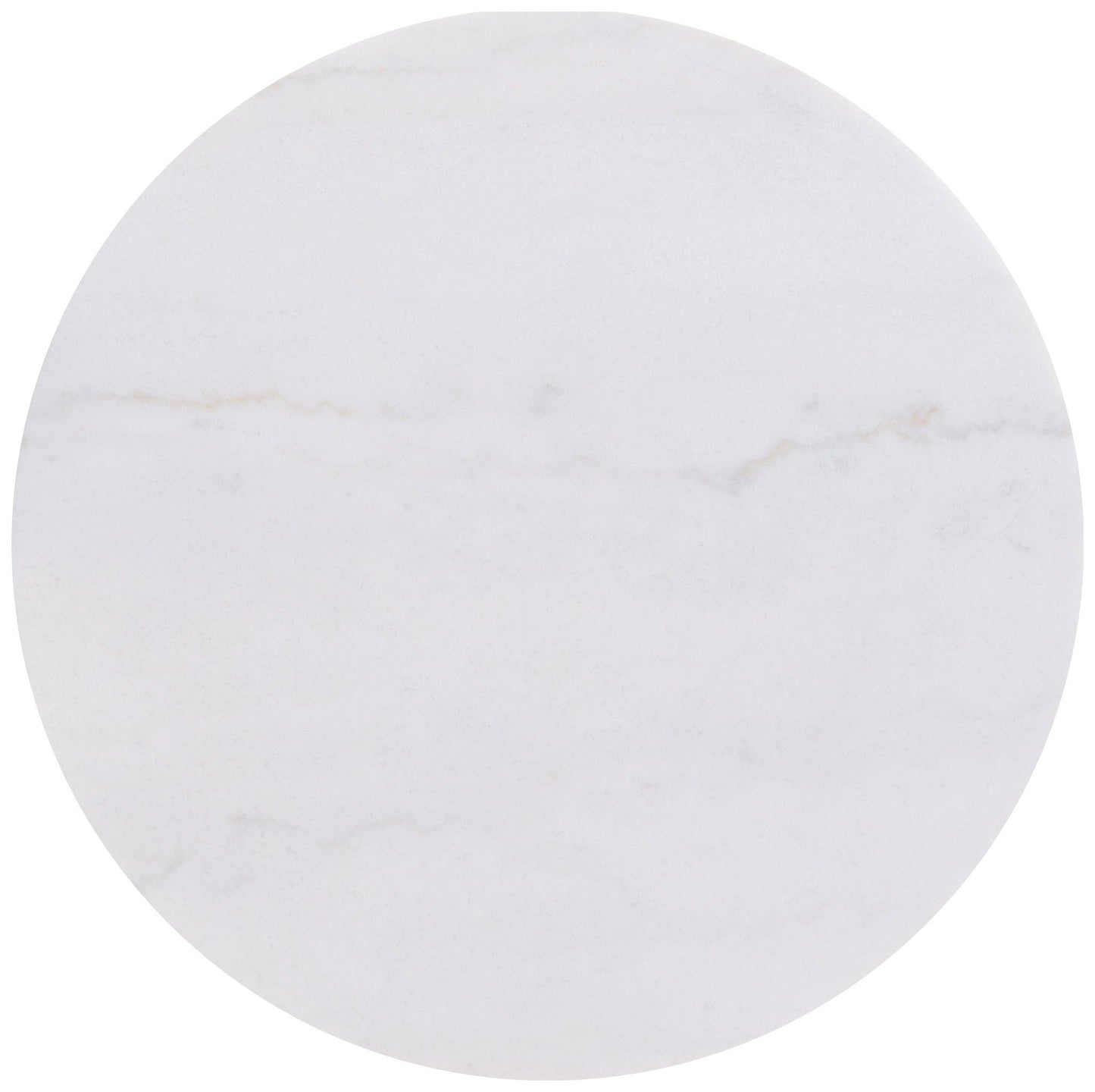 Jason 2-piece Round White Marble Coffee Table Set Honey Brown