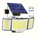 348 LED Motion Sensor Lights With Remote Control, 3 Head Security Lights, Solar Flood Wall Lights With 3 Modes