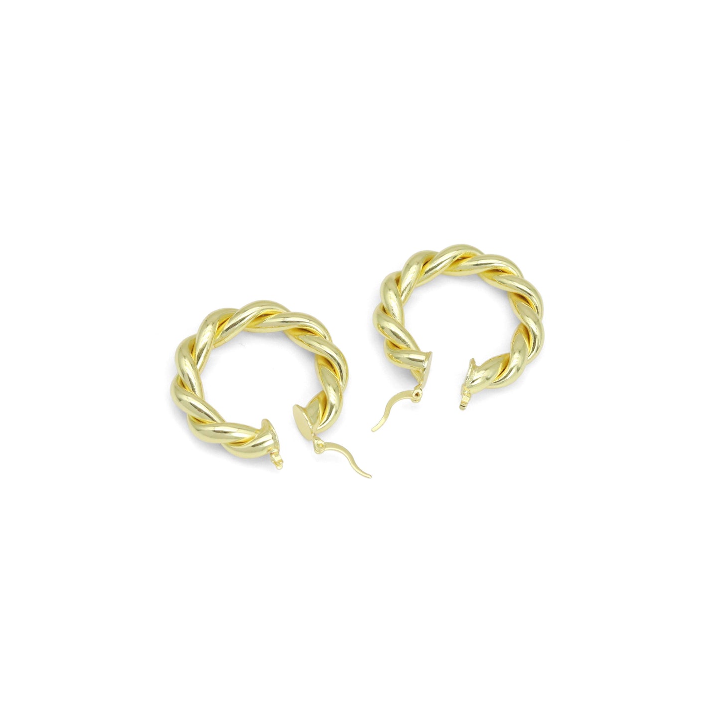 Shinny gold Twisted Hoop Earrings, Sku#LK997