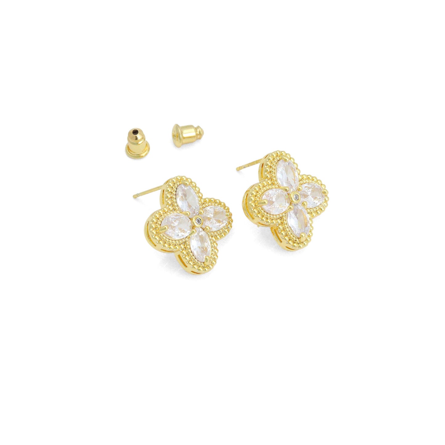 Gold Silver Flower Ball Tassels Earrings, Sku#O124