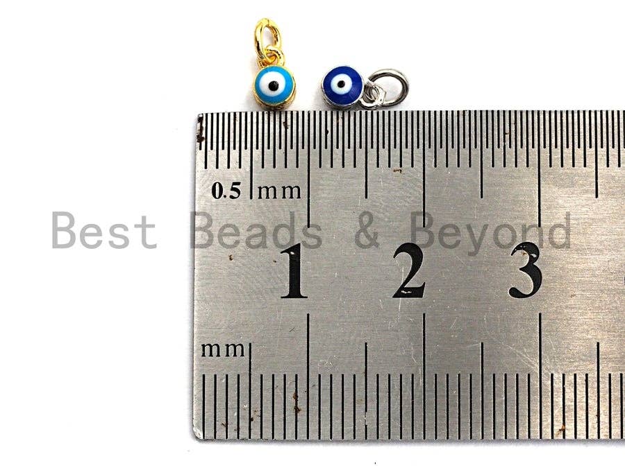 Pave Colorful Enamel Round Eye Charms Pendant, Enamel Pendant,Round Enamel, Oil Drop jewelry Findings, 4x6mm,sku#Z388