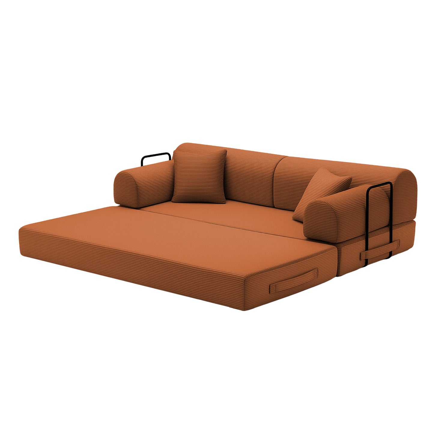Convertible Sleeper Sofa Bed in Orange