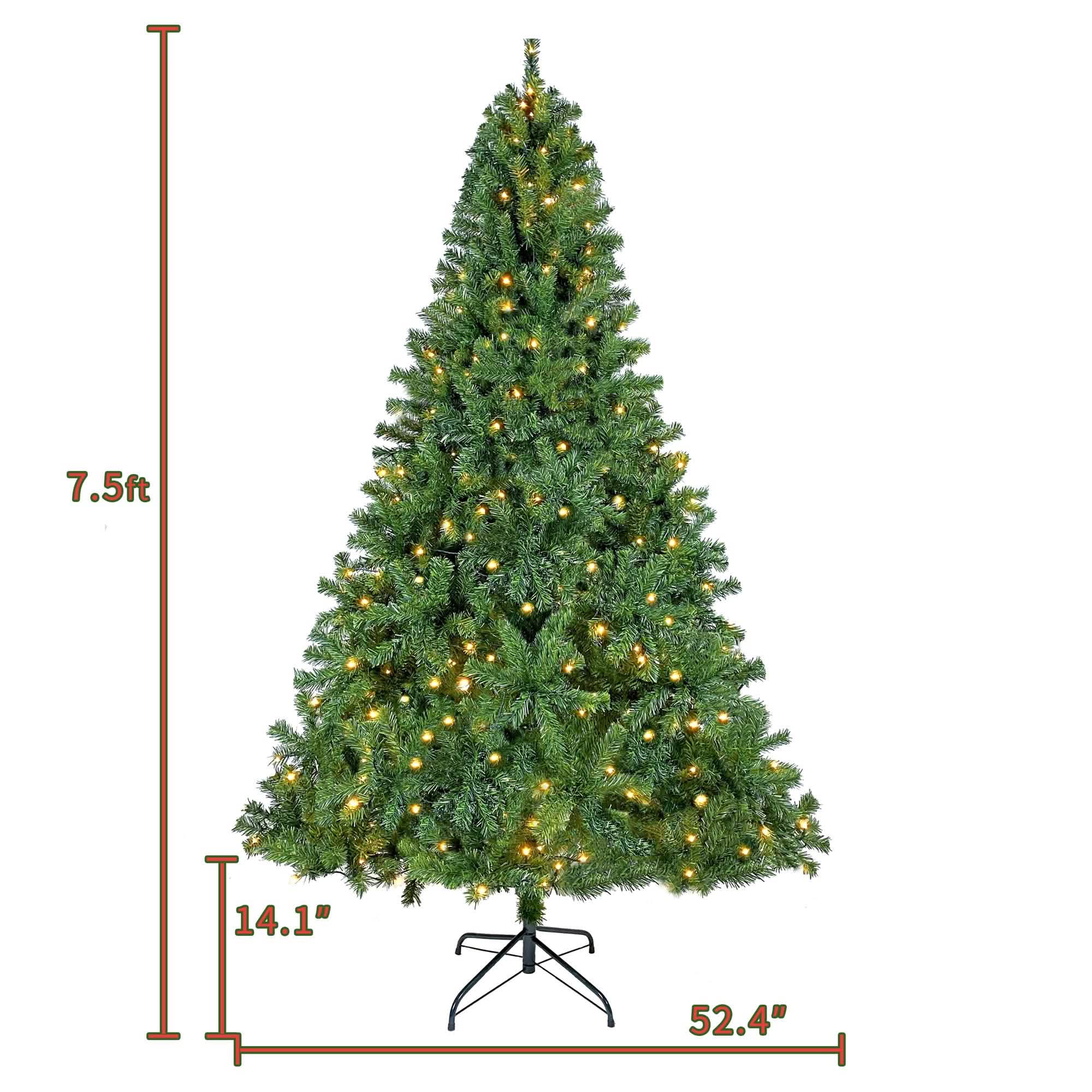 350 LED Solid Color Printed Green Hinged Fraser Fir Artificial Christmas Tree