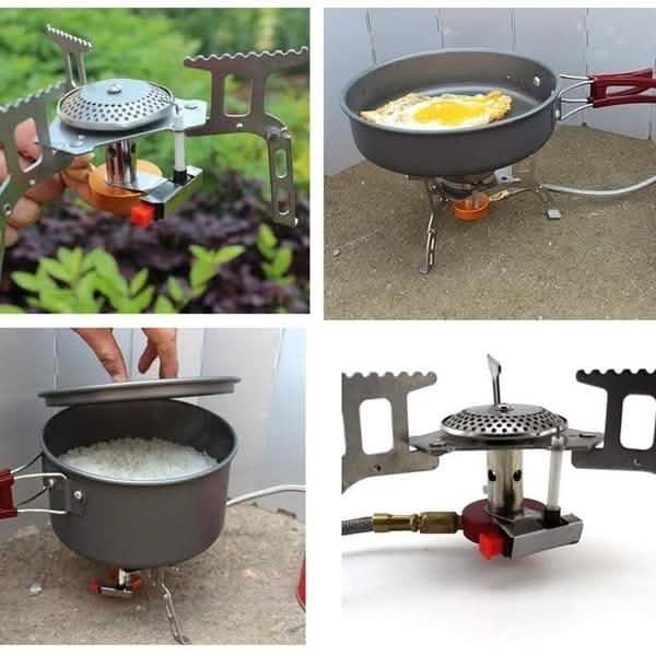 Réchaud de camping portable pliant 3500W en acier pour pique-nique extérieur