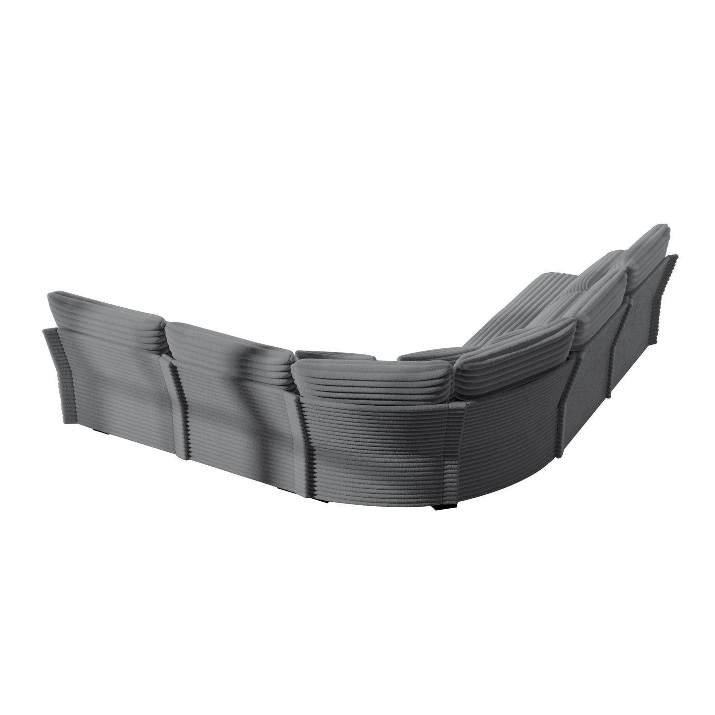 5-Seater L-Shaped Sectional Sofa with Curved Corner
