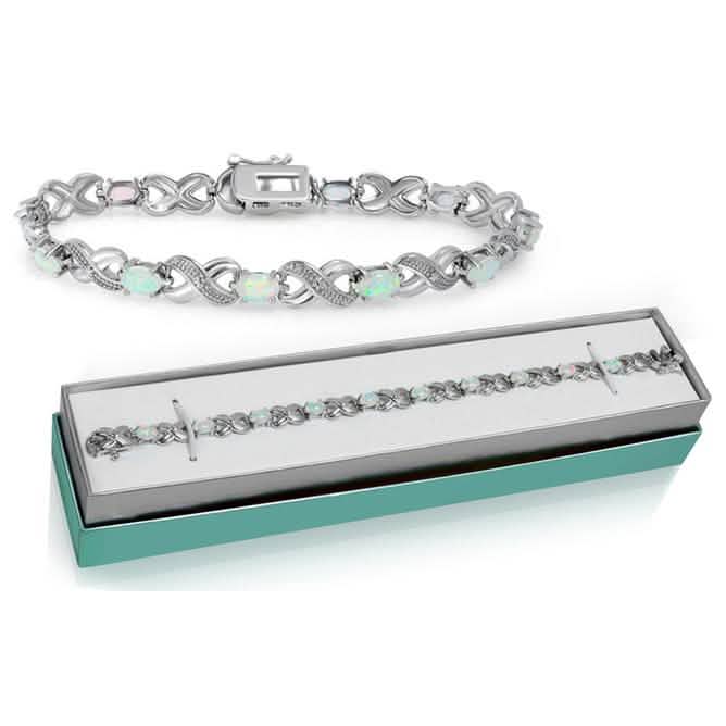 3.55 CTW Genuine Opal "X's and O's" Opal Bracelet By MUIBLU Gems