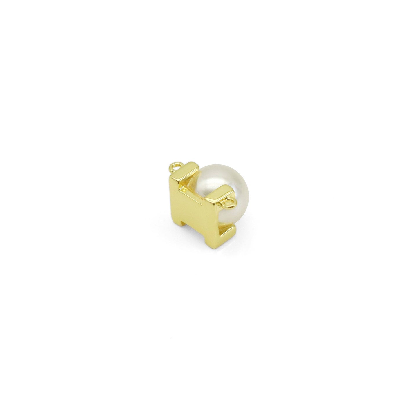White Pearl Connector Charm/Necklace, Sku#LK941