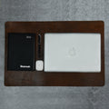 Tapis de bureau et de souris en cuir Espresso Elegance