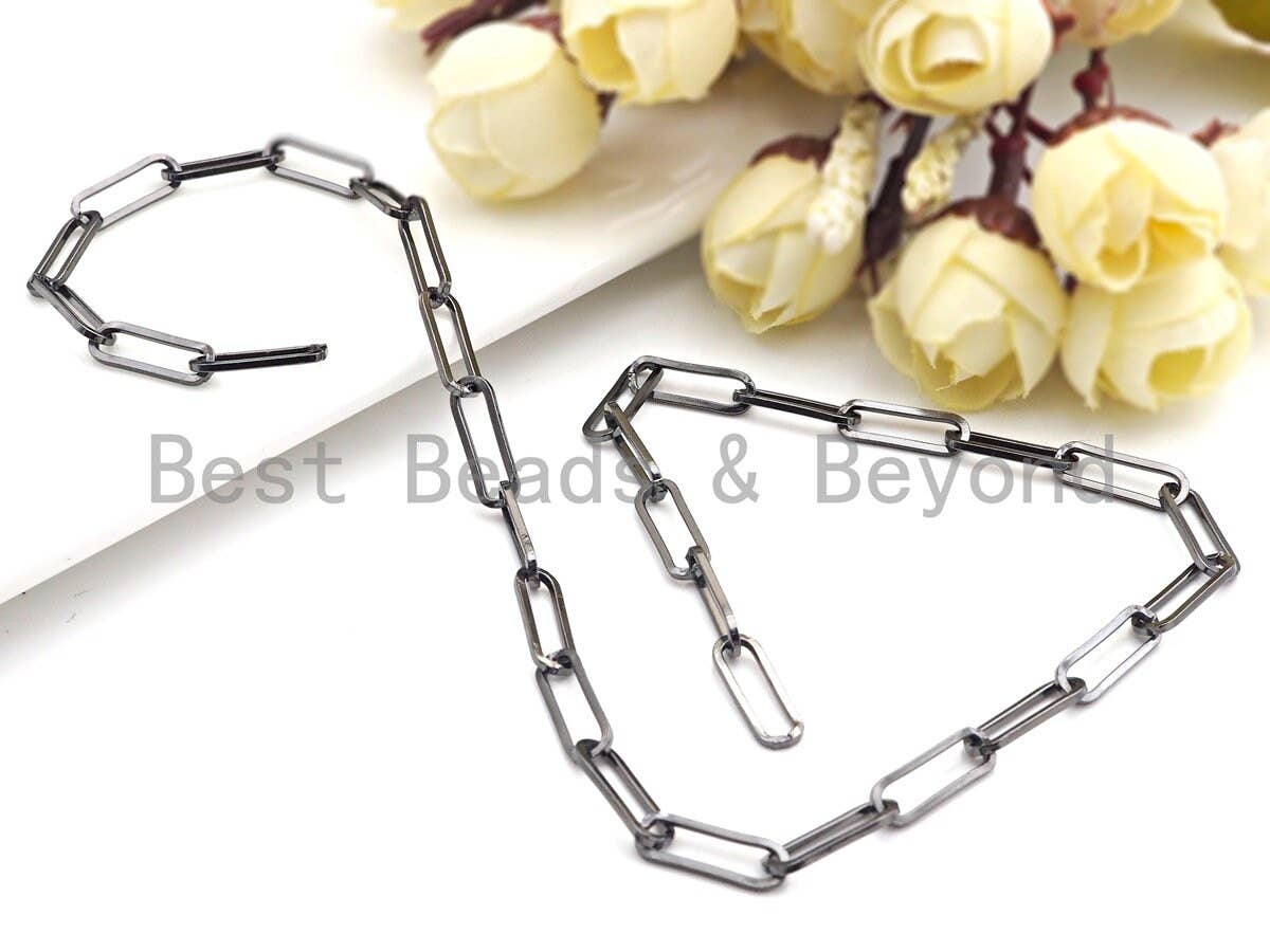 15x5mm Gold Chain, Black, Silver, Rose Gold Rectangle Chain,E517