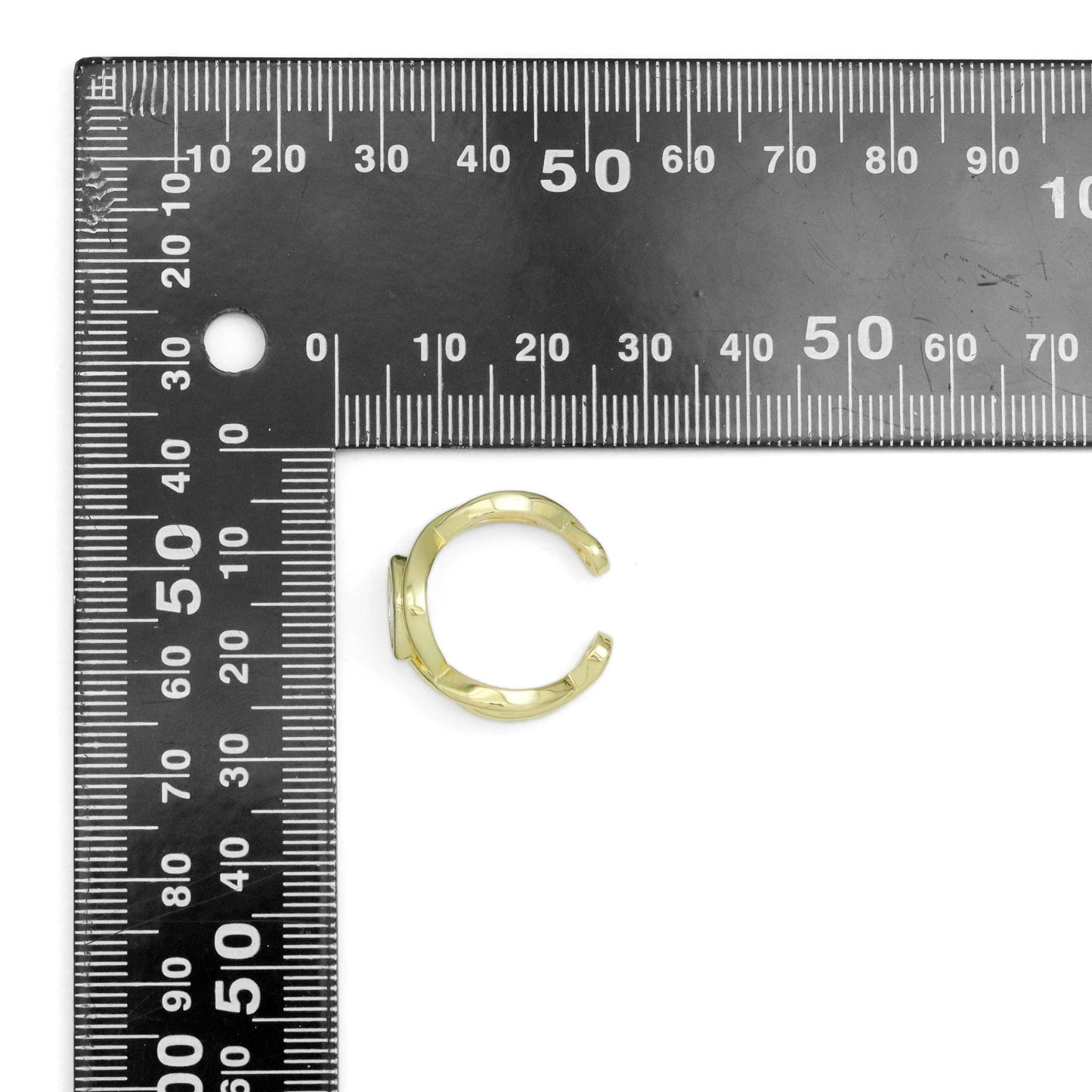 Gold Silver Clear CZ Evil Eye Adjustable Ring, Sku#A236