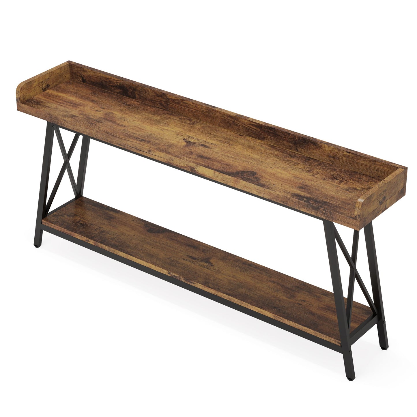 70.9" Extra Long Industrial Console Table, Rustic