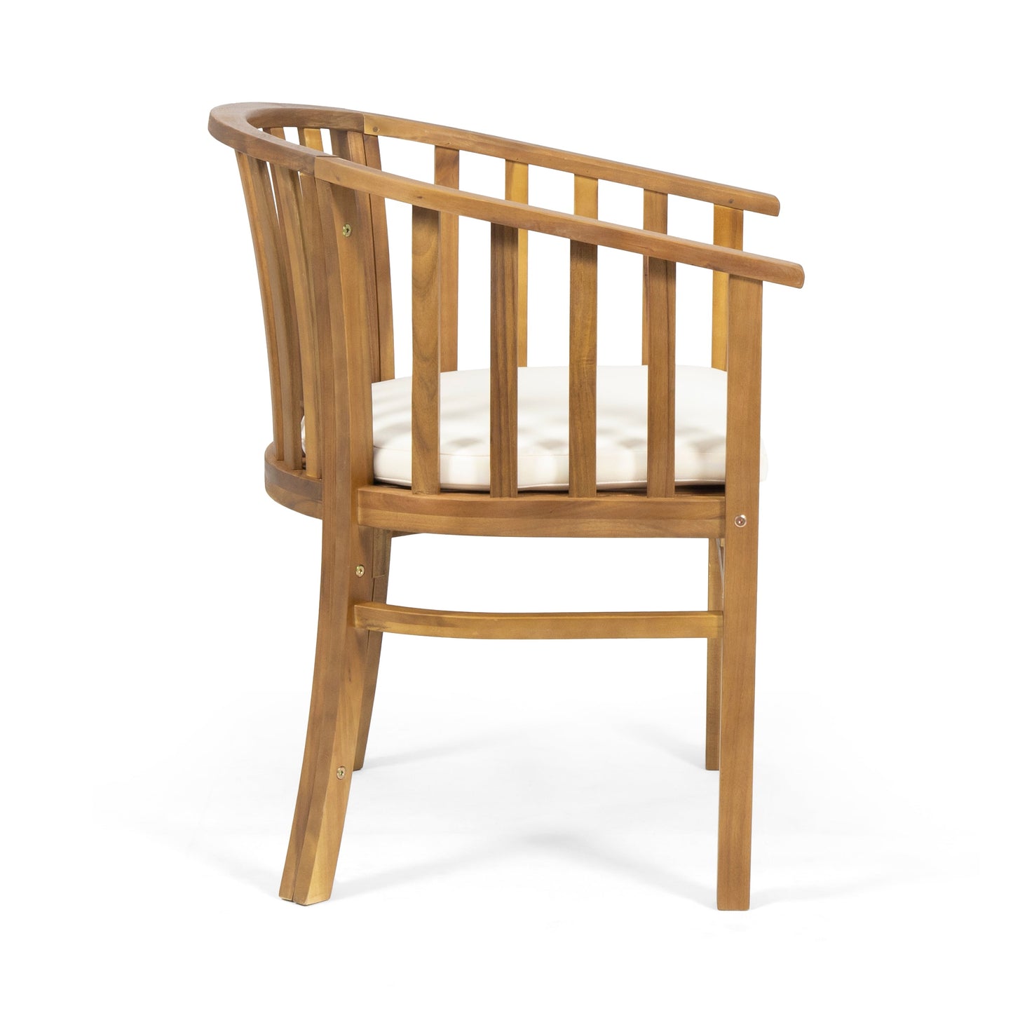 Outdoor Wooden Dining Chairs With Cushions, Set of 2