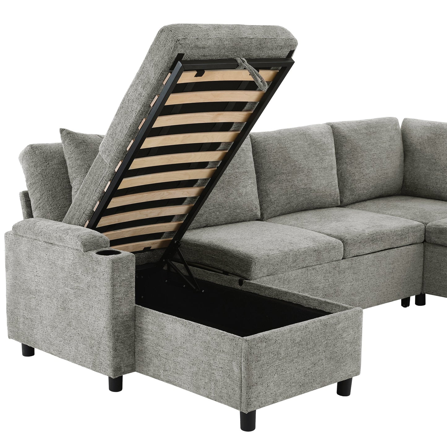 Versatile U-Shaped Sectional Sofa Bed