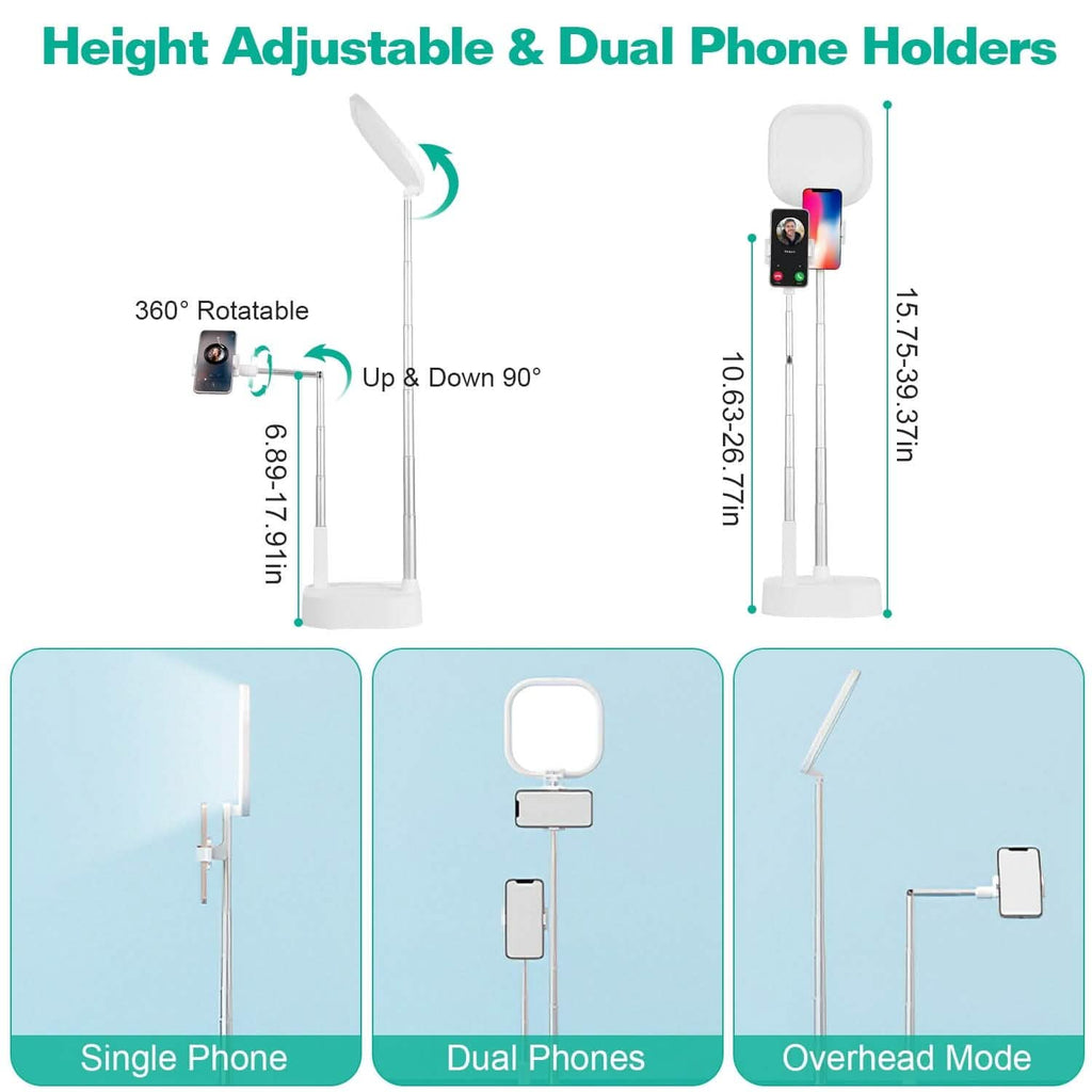 360° Rotatable Dual Phone Holder with Rechargeable Wireless Remote V8