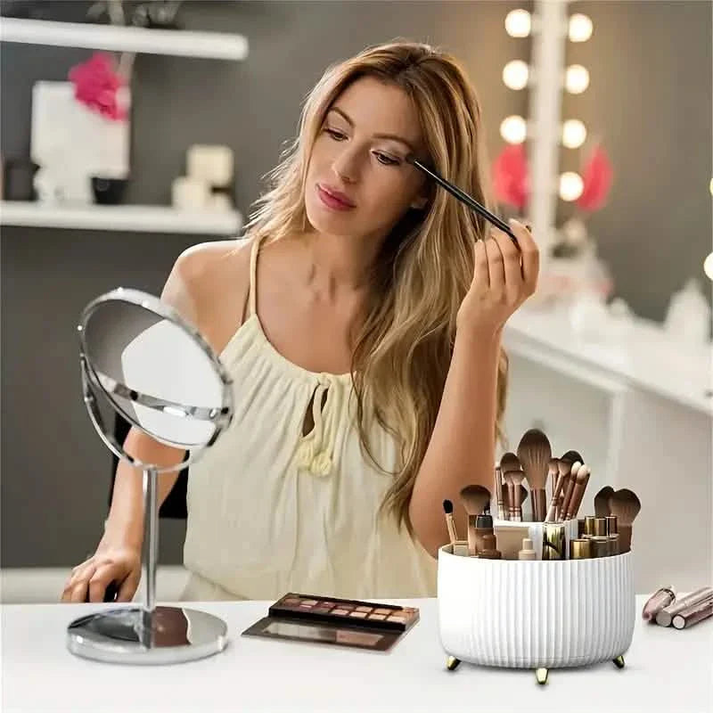 360° Rotating Makeup Organizer Holder for Brushes, Lipsticks, Skin Care & More
