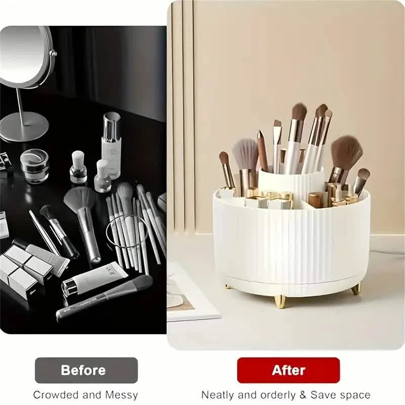 360° Rotating Makeup Organizer Holder for Brushes, Lipsticks, Skin Care & More