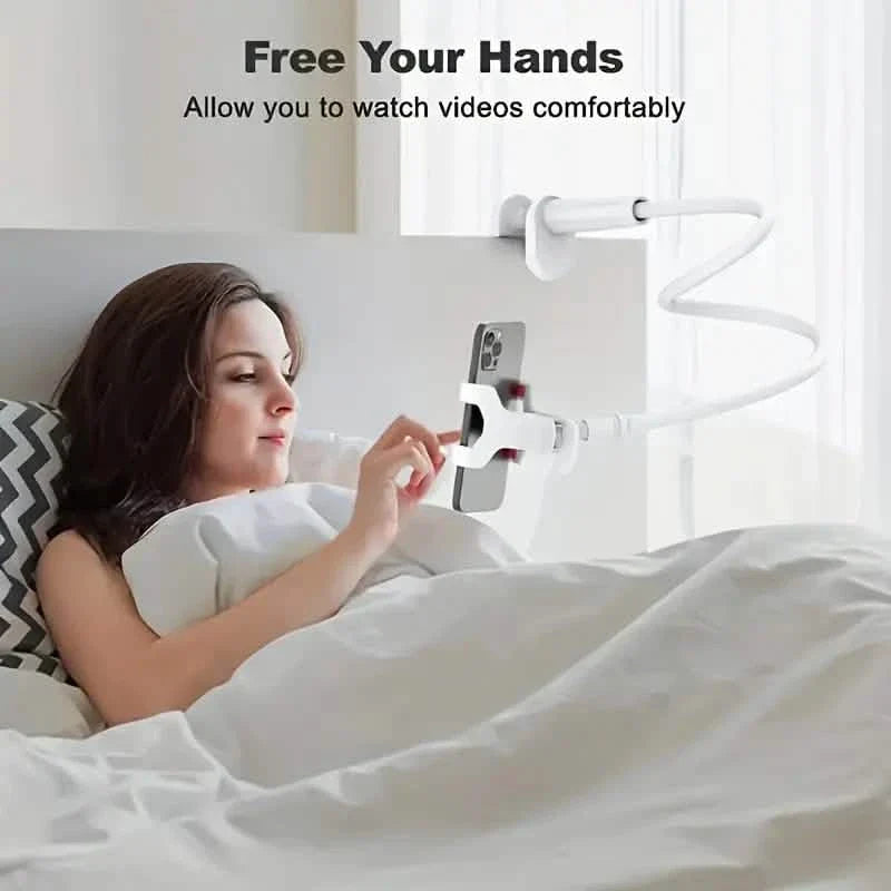 360° Rotating Universal Phone Stand with Flexible Spiral Base for Lazy Browsing
