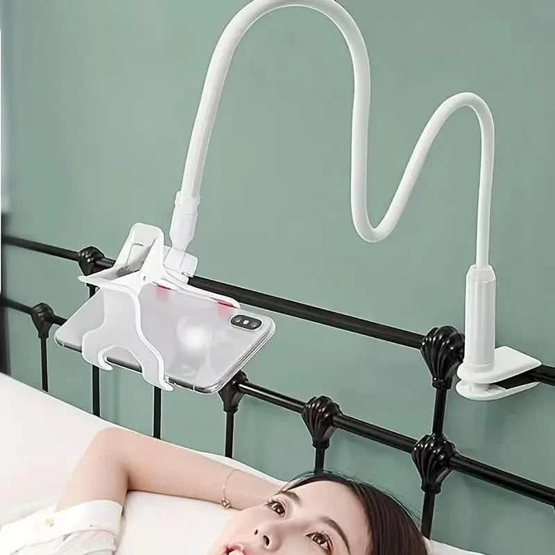 360° Rotating Universal Phone Stand with Flexible Spiral Base for Lazy Browsing