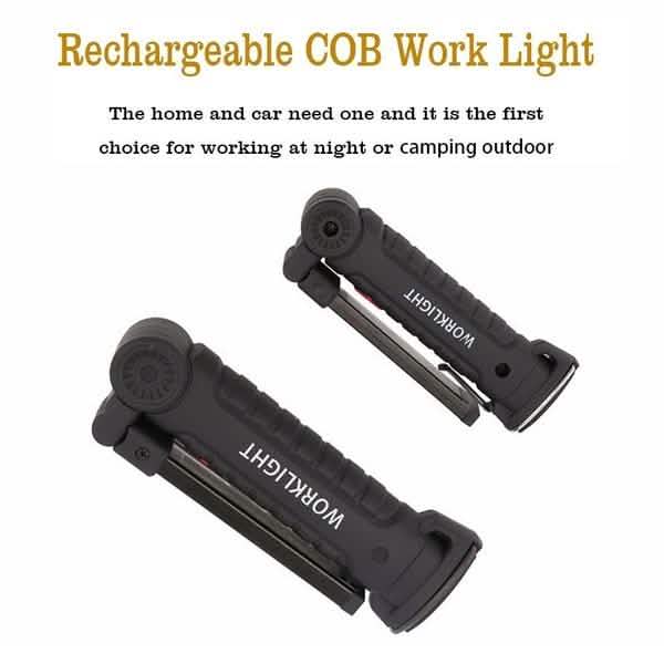 360° Rotation Inspection Lamp LED + COB Flexible Cordless Rechargeable Work Light