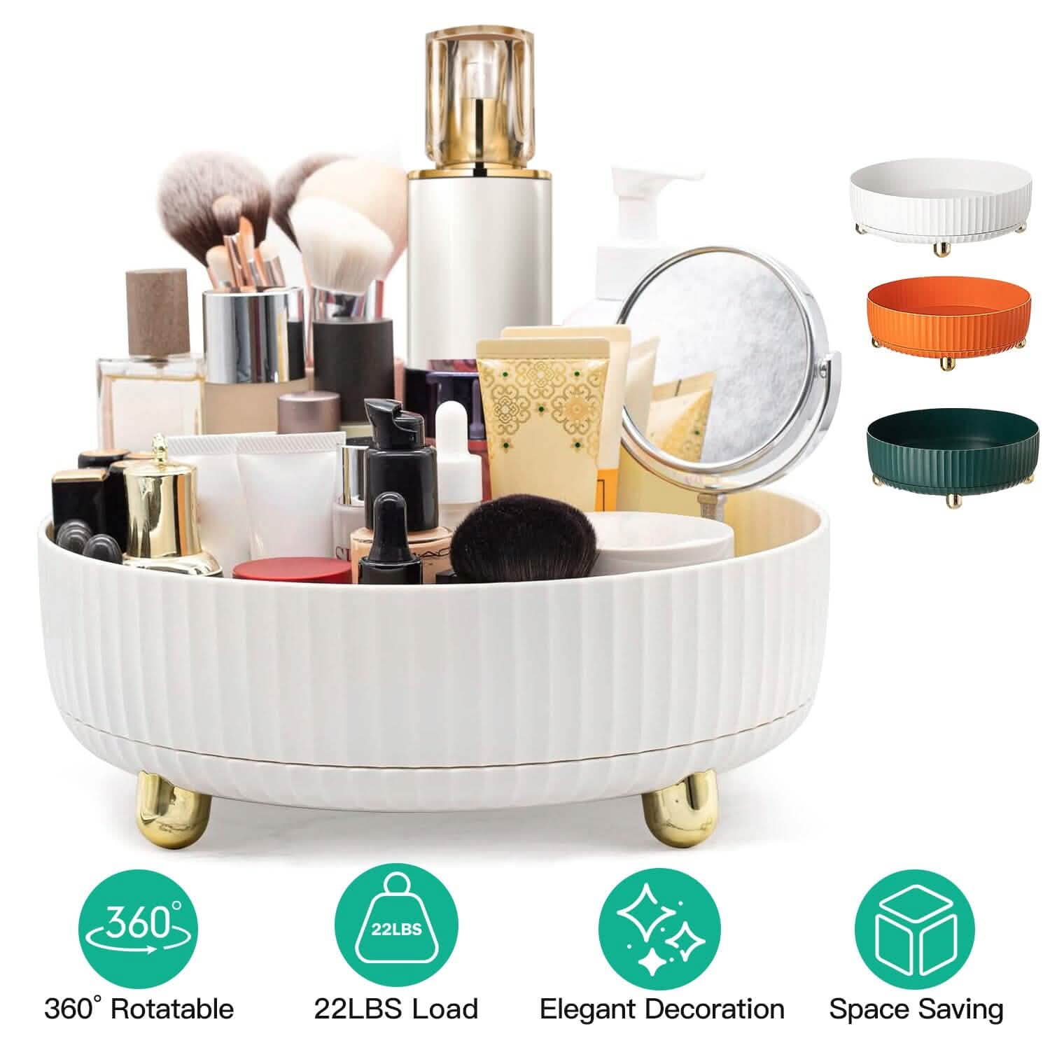 Plateau de rangement cosmétique à parfum rotatif à 360° Charge de 10 kg