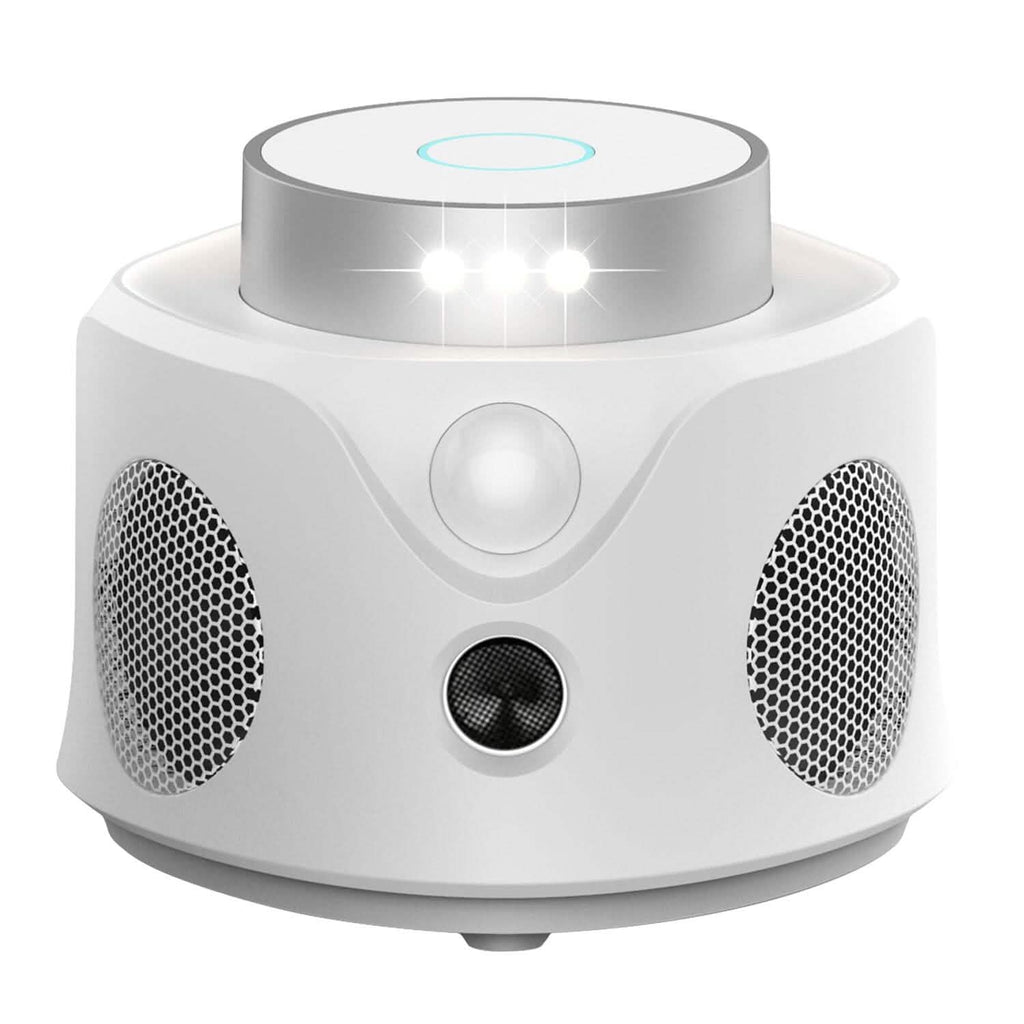 Répulsif anti-souris ultrasonique 360° pour l'intérieur avec 3 modes et 9 lumières stroboscopiques