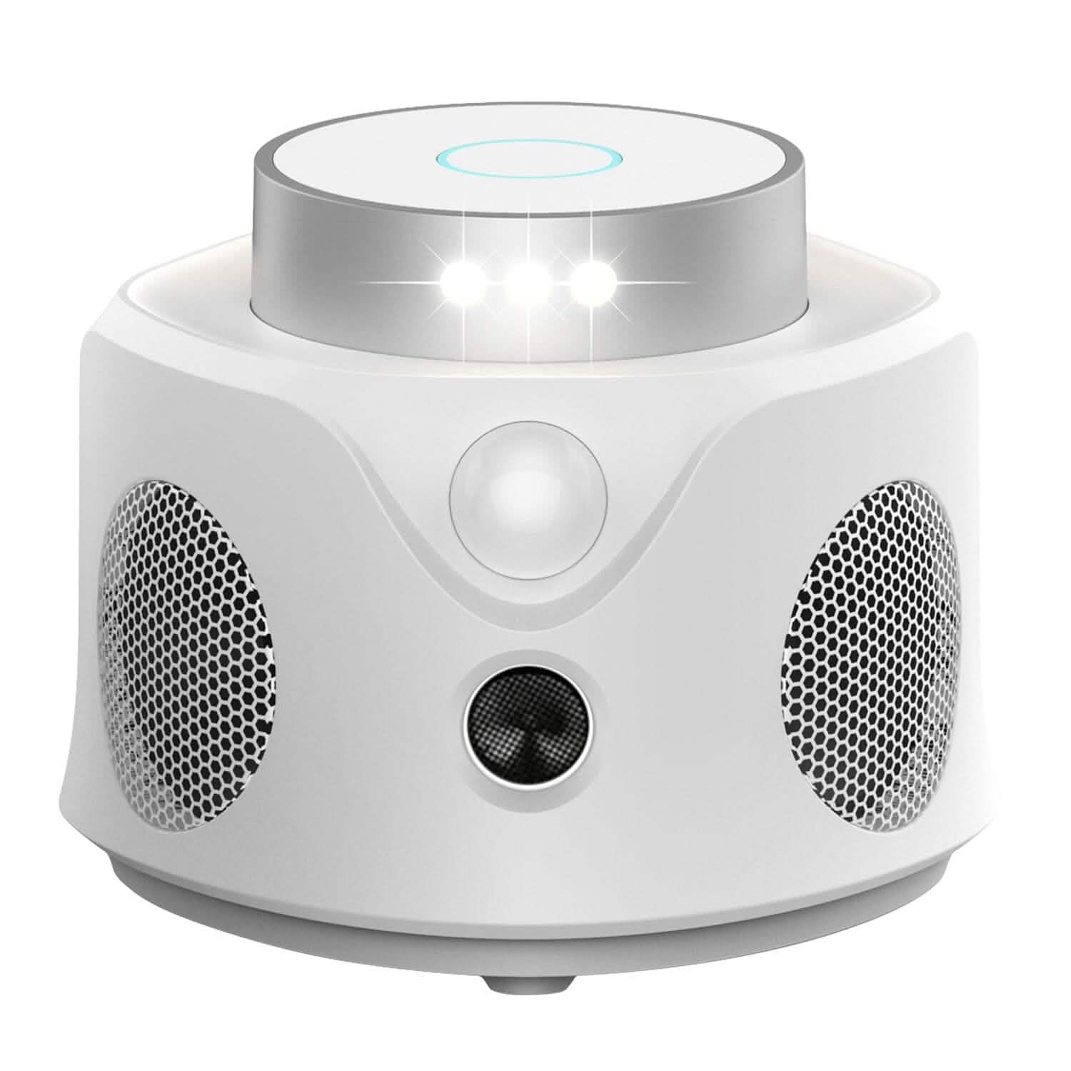 Répulsif anti-souris ultrasonique 360° pour l'intérieur avec 3 modes et 9 lumières stroboscopiques