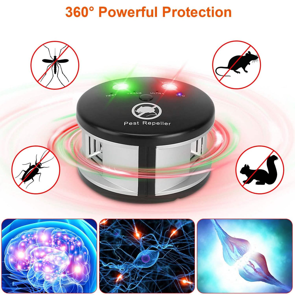 Répulsif antiparasitaire électronique 360° à ultrasons à brancher