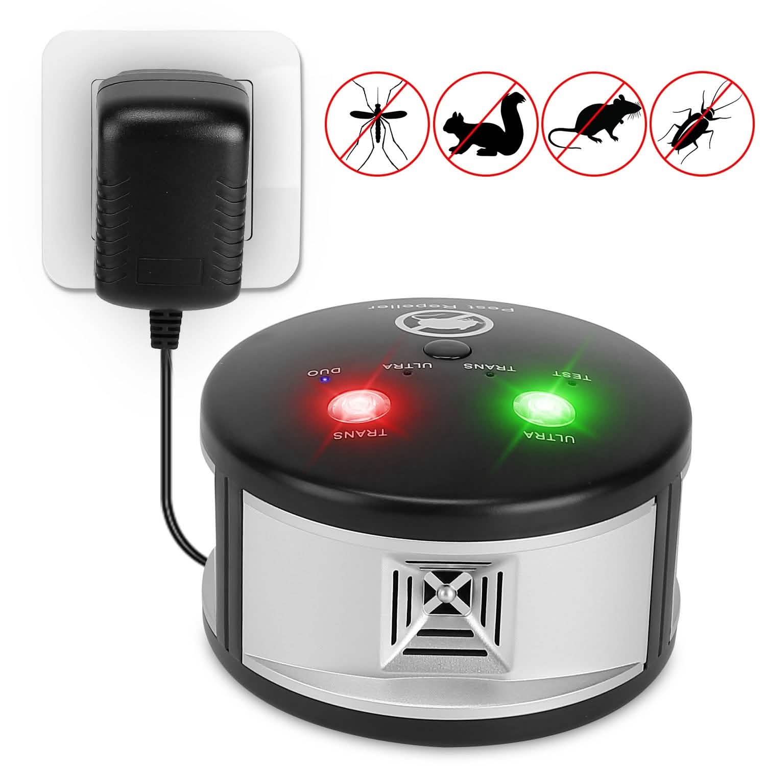 Répulsif antiparasitaire électronique 360° à ultrasons à brancher