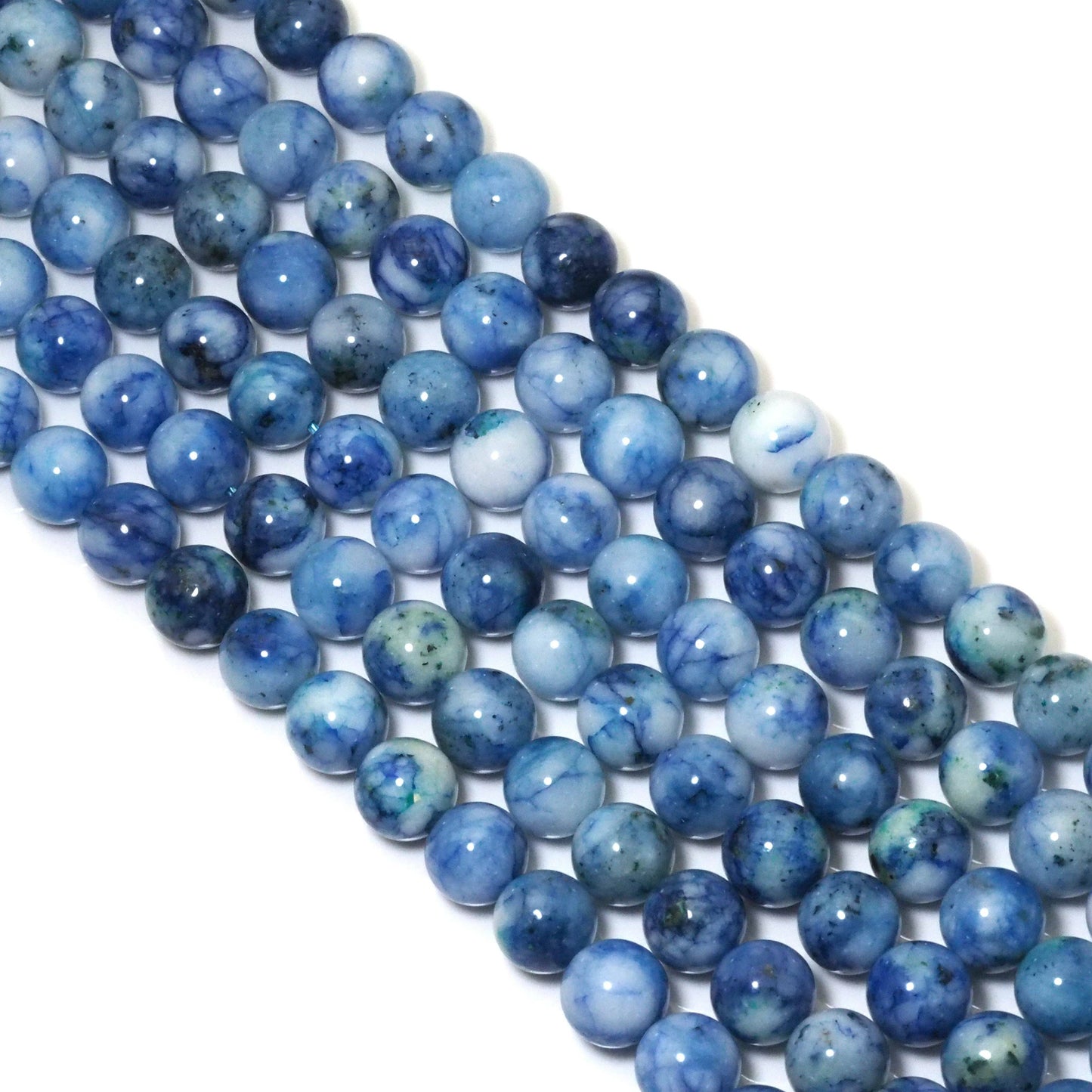Genuine Blue Chrysocolla Round Smooth Beads, 6mm/8mm/10mm, Sku#U1580