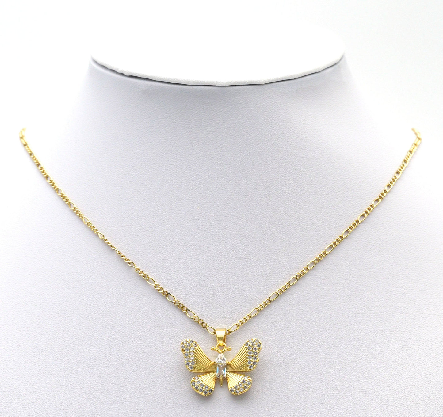 CZ Gold Butterfly Charm, Sku#FH210