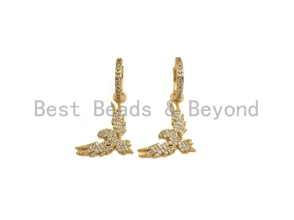 CZ Dangle Eagle Earring, Sku#J268