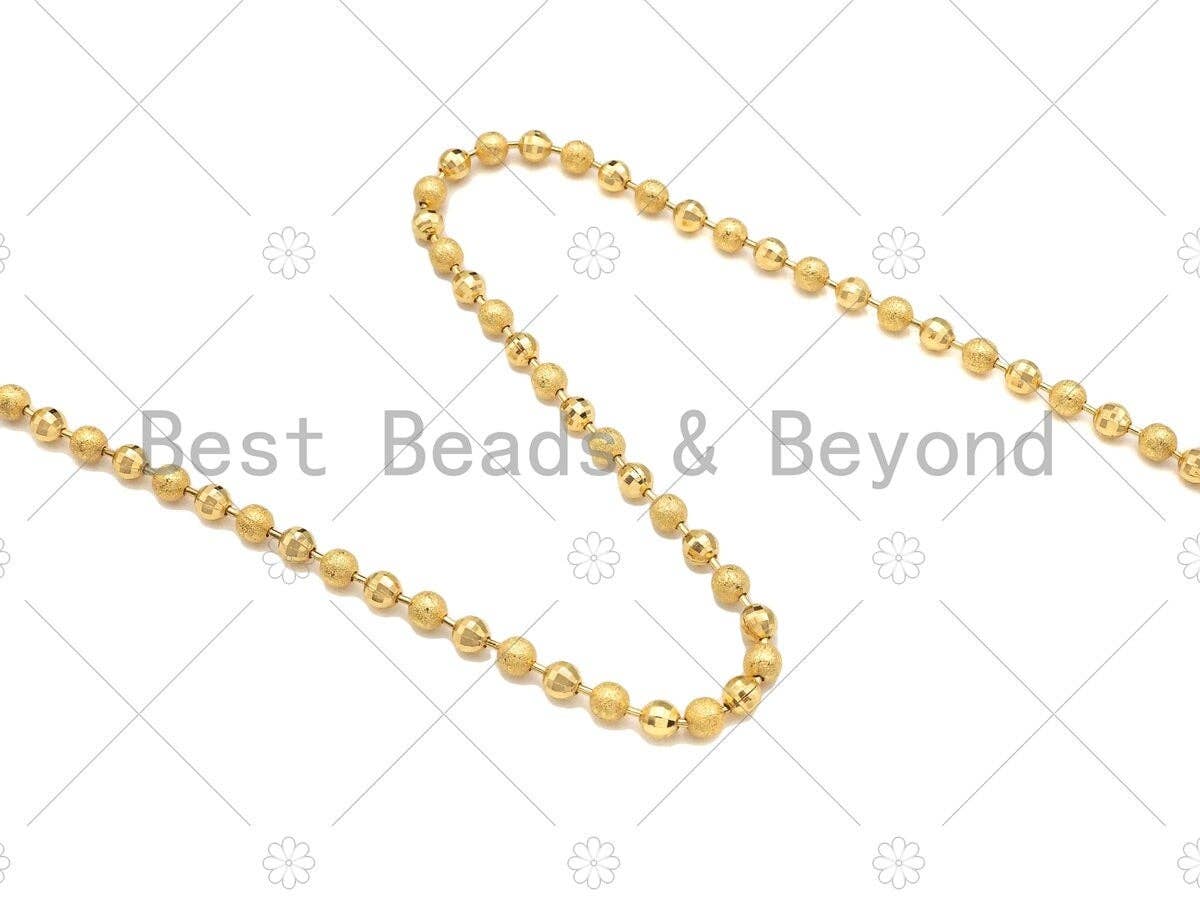 Matte Shiny Mixed 18K Gold 4mm Ball Chain by yard