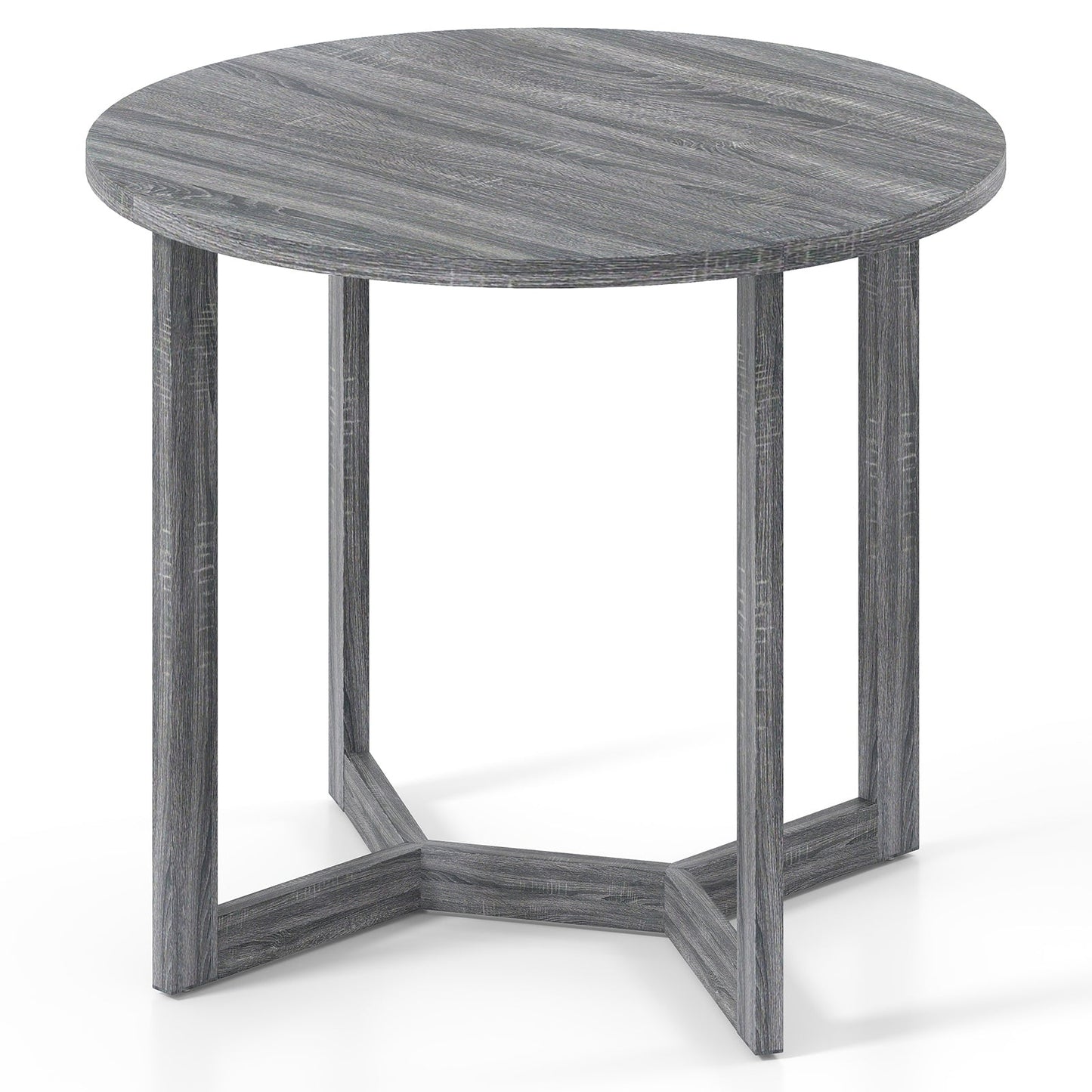 36 Inch Round Wood Dining Table for 2-4 People with Wing-shaped Pedestal Base