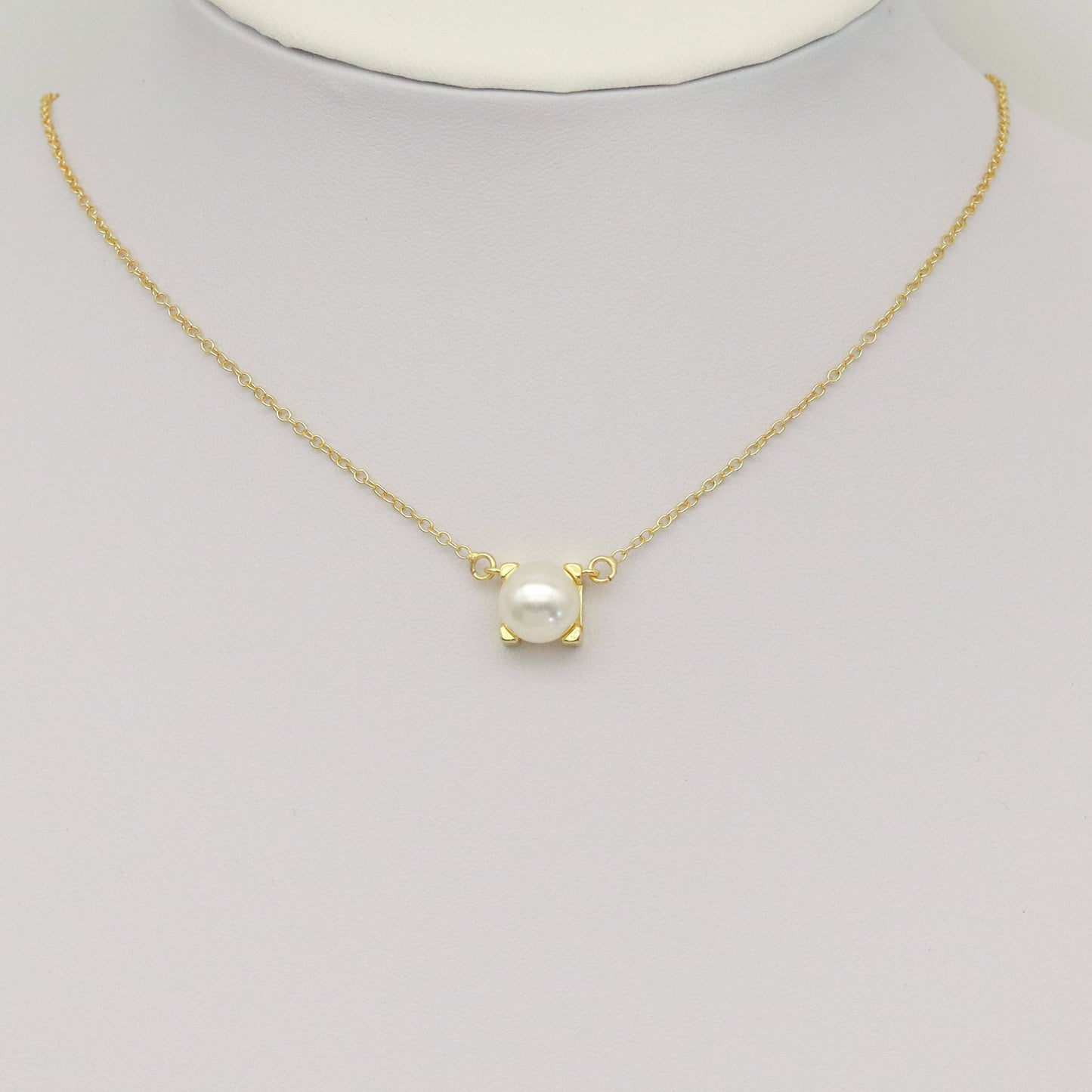 White Pearl Connector Charm/Necklace, Sku#LK941