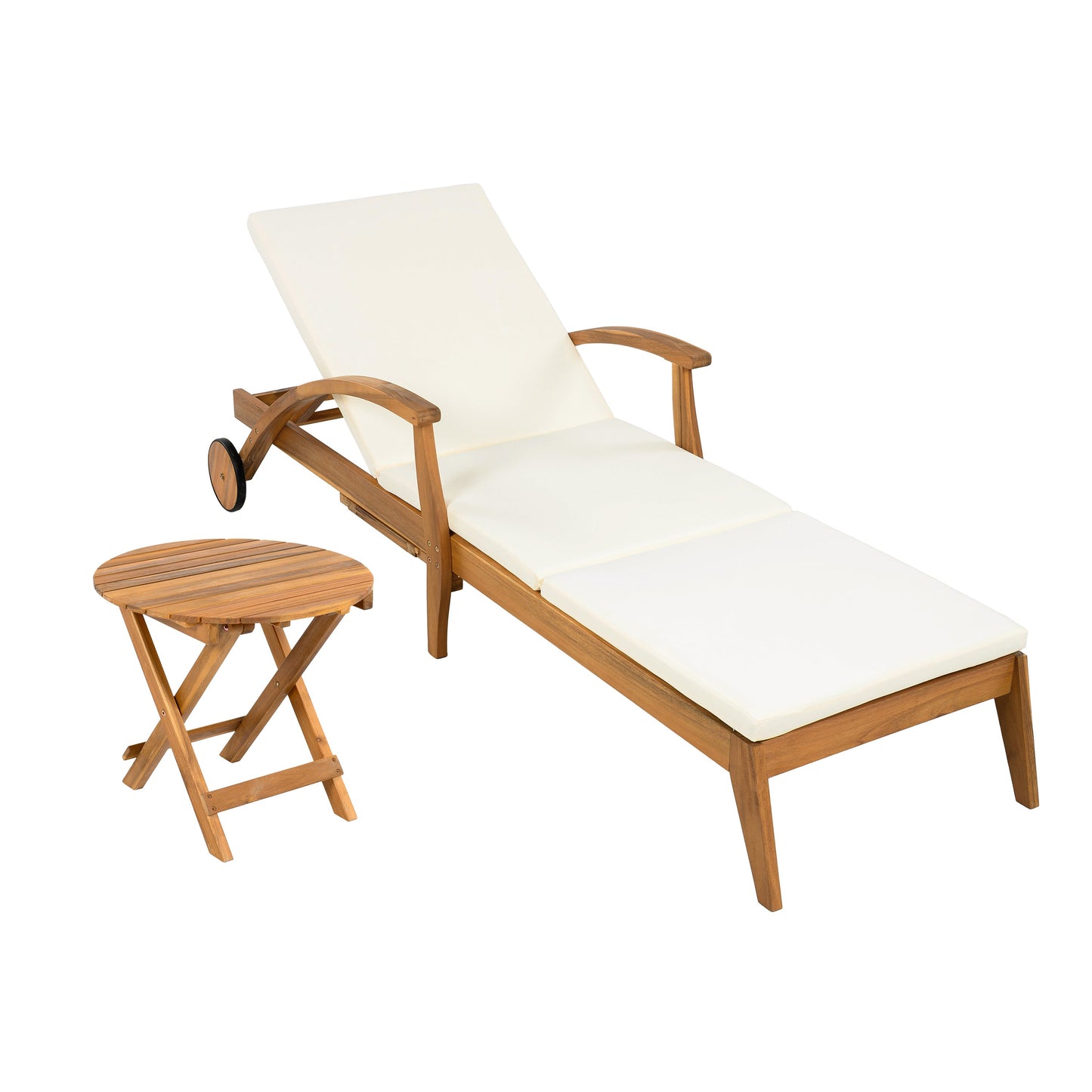 Outdoor Recliner Side Table Set