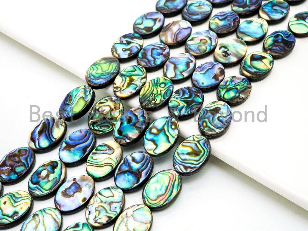 Natural Abalone Shell Oval beads,8x10mm/8x12mm/10x14mm/12x16mm/13x18mm/15x20mm,Flat Oval Abalone Shell Loose Beads, 16inch strand,SKU#R1