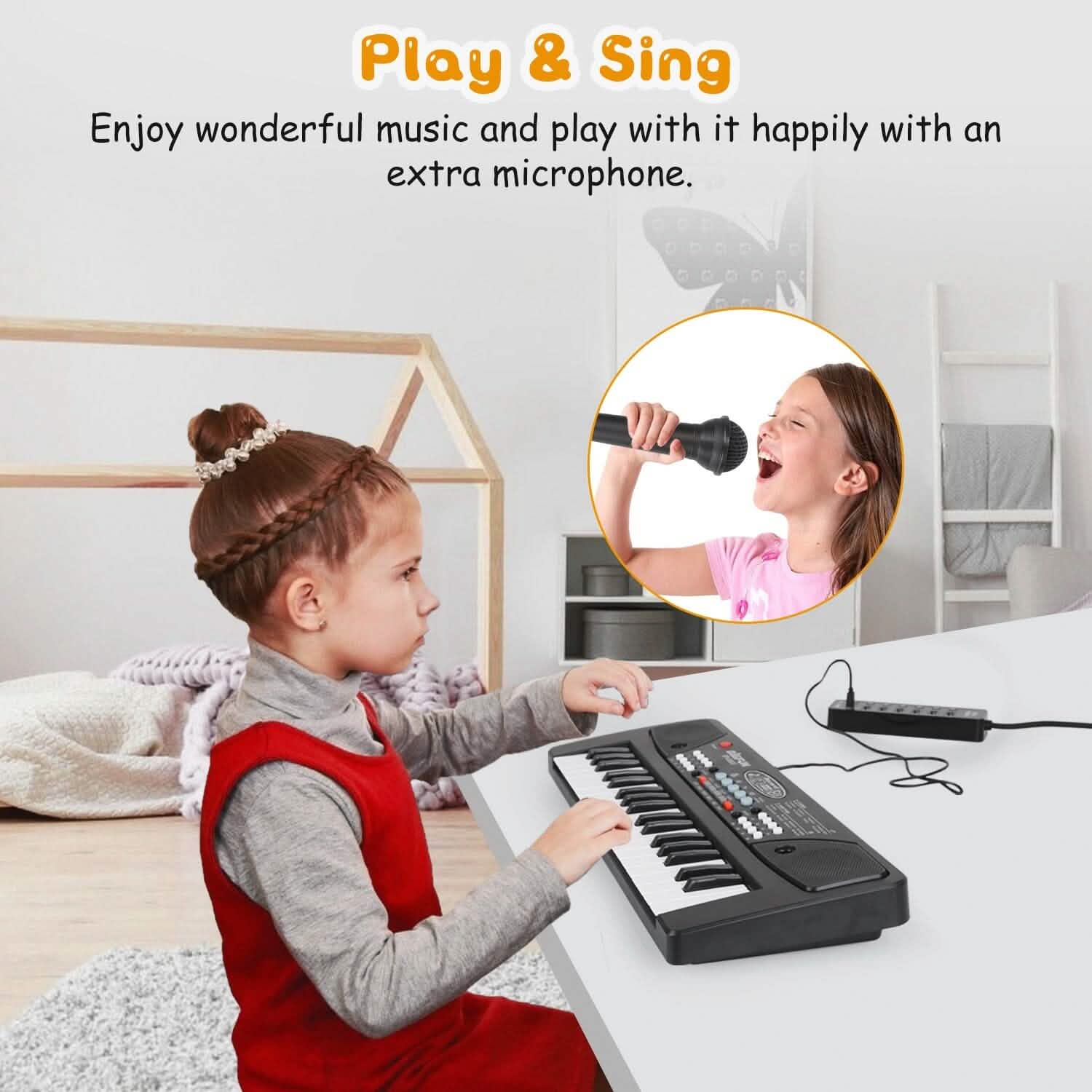 37 Keys Digital Music Electronic Keyboard Instrument with Microphone