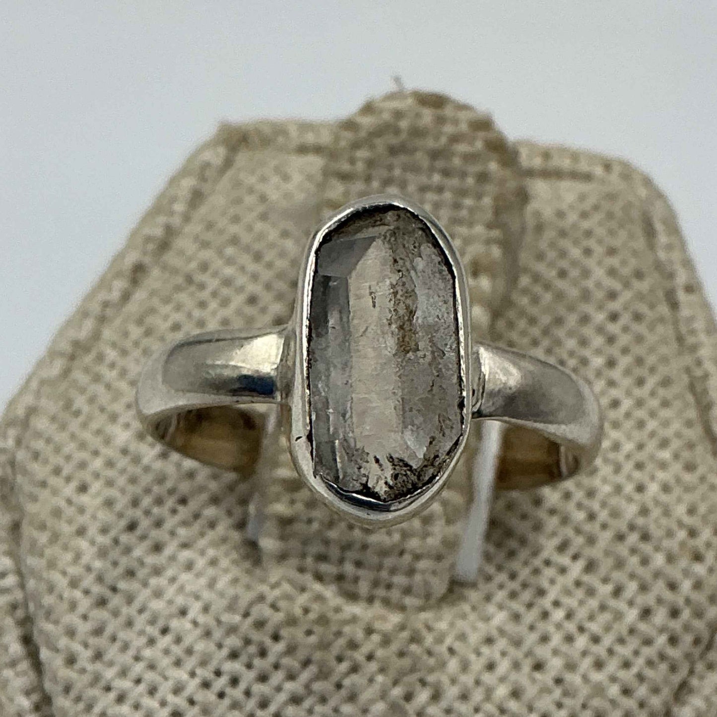Sterling Silver Herkimer Diamond Ring - Size 8 - Clarity, Intuition & Alignment