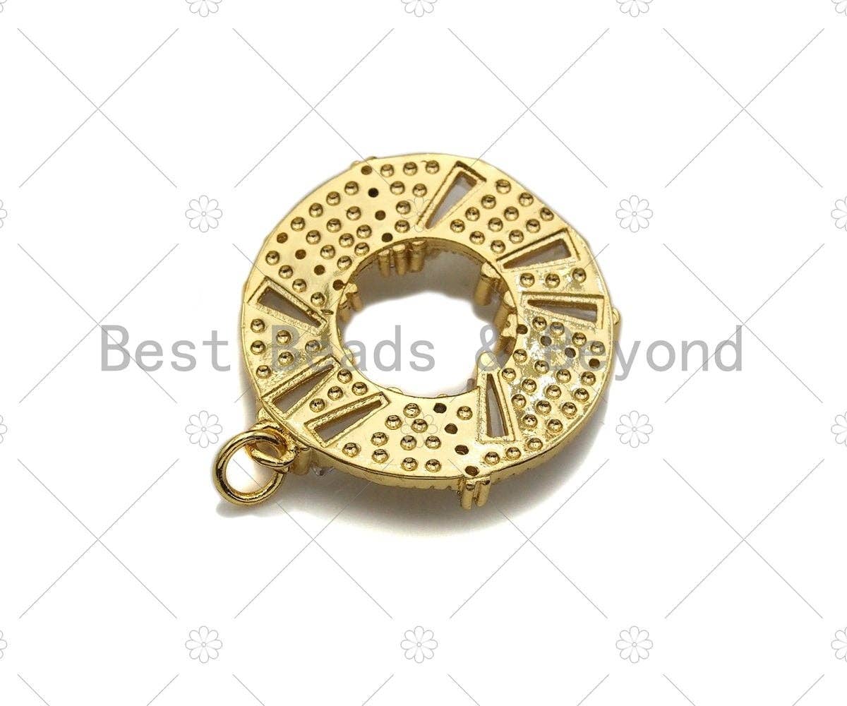 Gold Donghnut Charm/Pendant, Dainty Circular Ring Charms, Gold Charm, Gold Pendant, Necklace Charms, 23x26mm, Sku#LK100