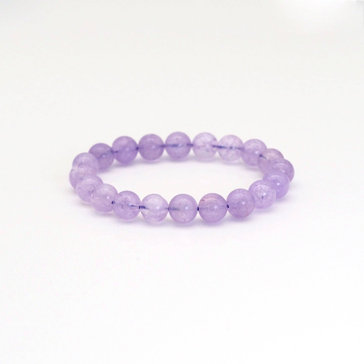 Genuine Lavender Jade Round Stretchy Bracelet, Sku#EF414