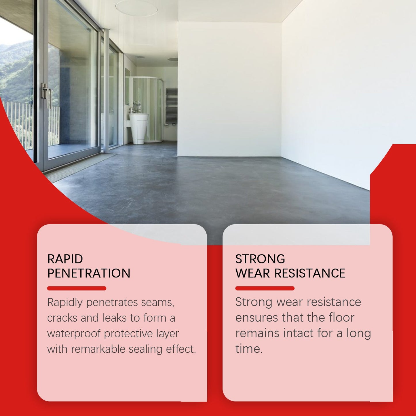 Waterproof Epoxy Floor Paint Household Wall Floor Waterproof Anti-Crack Cover Stains Renovation Paste