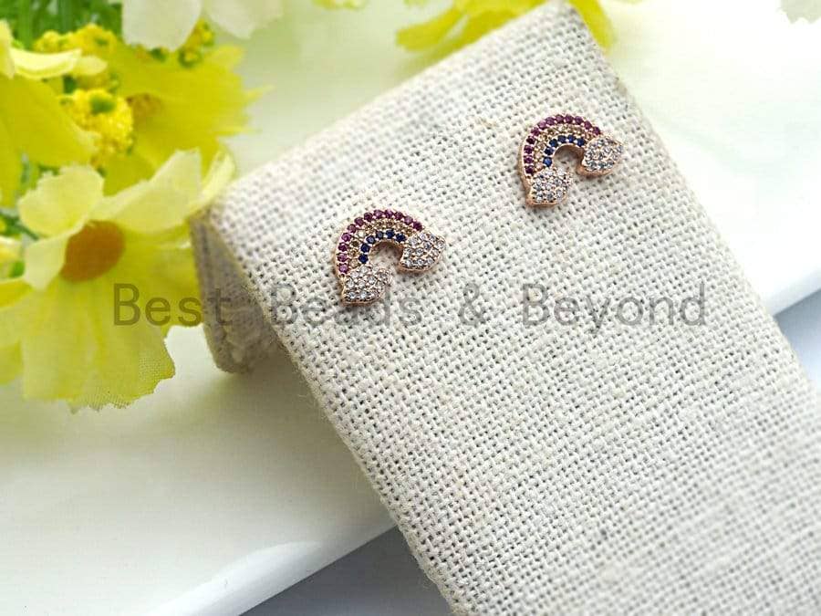 CZ Rainbow Shape Earrings, Sku#J90